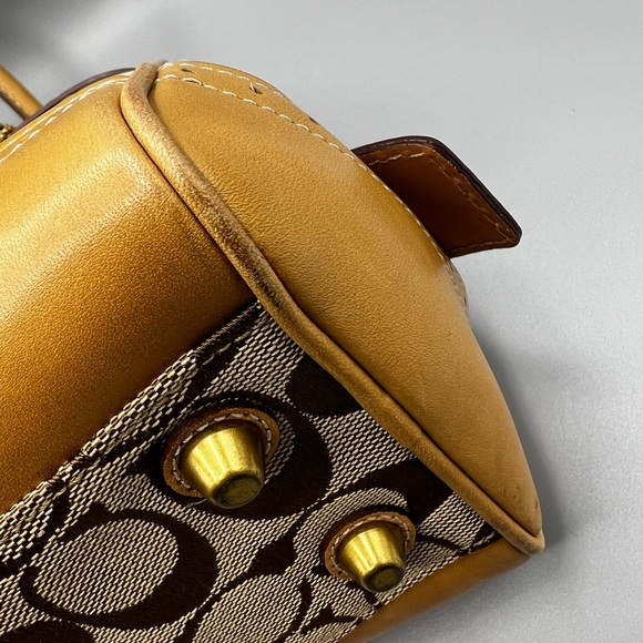 Coach Signature Canvas Top Handle Handbag Brown On Brown Classic Multiple Comp.. - Picture 11 of 14